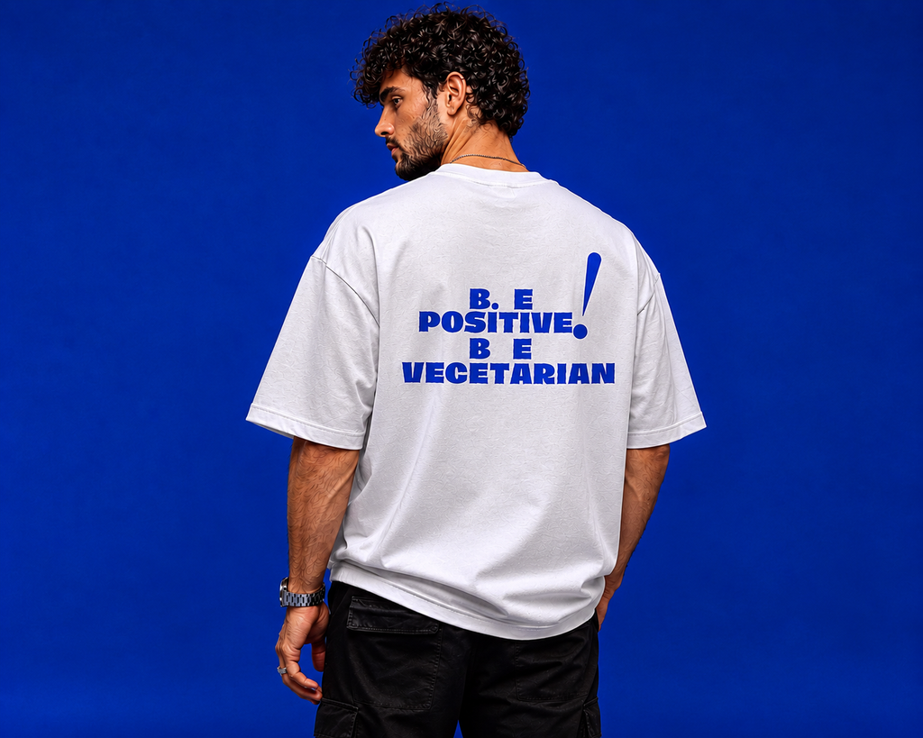 White Crafted "Be Positive Be Vegetarian" for live savers